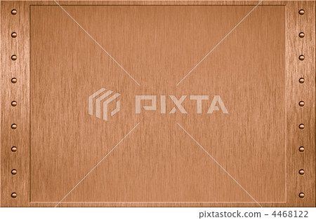 Brass metal plate with border and rivets 4468122