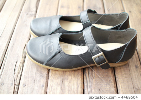 Black casual leather strap shoes 4469504