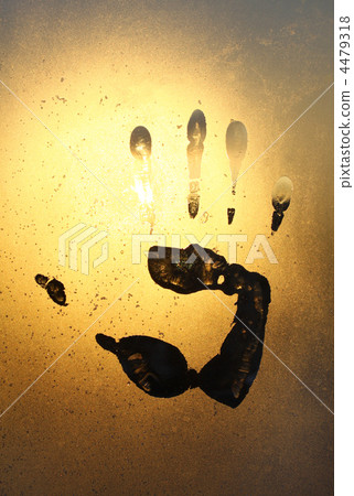 handprint on ice glass handprint on ice glass 4479318