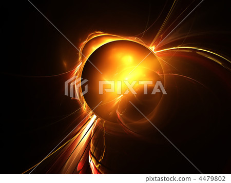 Abstract art -planet with spiral ring. 4479802