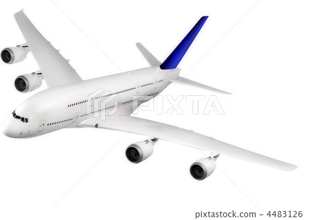 Modern airplane  on white. 4483126