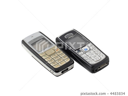 Antiques, old cellular(mobile) phones. Isolated Antiques, old cellular(mobile) phones. Isolated 4483834