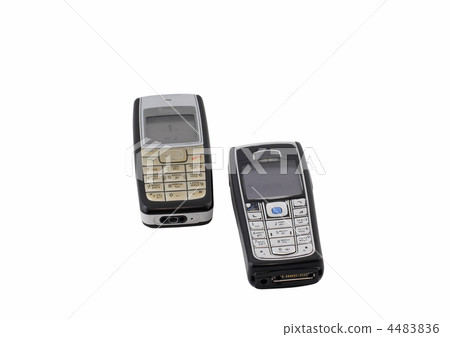Antiques, old cellular(mobile) phones. Isolated Antiques, old cellular(mobile) phones. Isolated 4483836
