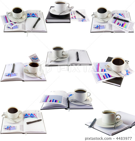 Business collage,collection-coffee cup,organizer. Business collage,collection-coffee cup,organizer. 4483977