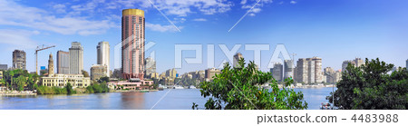 Panorama on Cairo, seafront of Nile River. 4483988