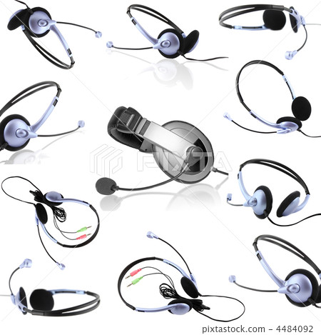 Collage (collections) headsets with a microphone 4484092