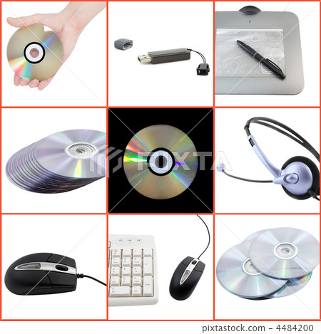 Collage of computers devices. Isolated 4484200