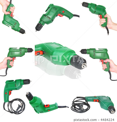 Collage(collection) of Electric drils. Isoaletd Collage(collection) of Electric drils. Isoaletd 4484224