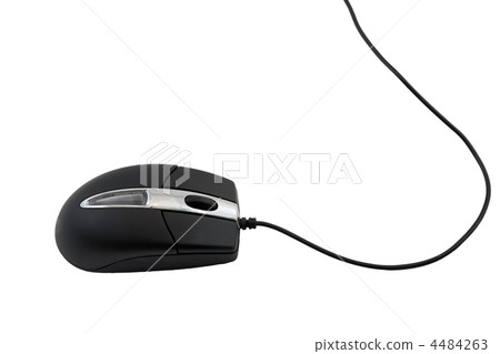 Black computer mouse on white background. Black computer mouse on white background. 4484263