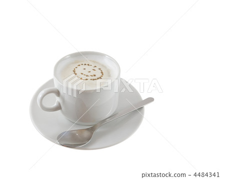 Cup of hot coffee e with cream foam. 4484341