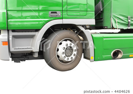 Big green truck. Isolated over white. Big green truck. Isolated over white. 4484626