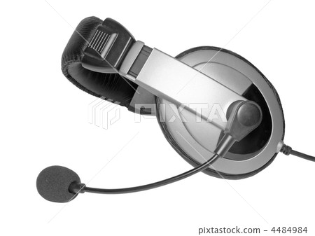 Big headset with a microphone. Isolated 4484984