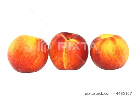 Three peach on white background. Isolated Three peach on white background. Isolated 4485167