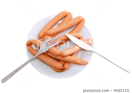 A fresh sausage on white. Isolated A fresh sausage on white. Isolated 4485210