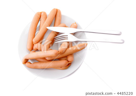 A fresh sausage on white. Isolated 4485220