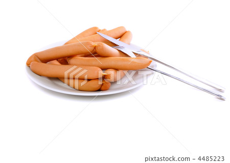 A fresh sausage on white. Isolated A fresh sausage on white. Isolated 4485223