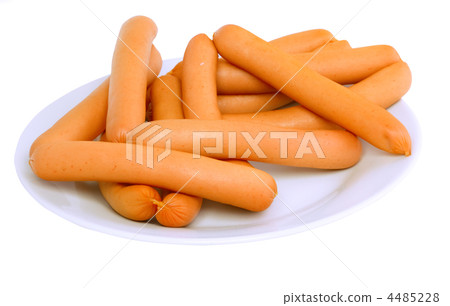 A fresh sausage on white. Isolated A fresh sausage on white. Isolated 4485228