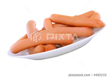 A fresh sausage on white. Isolated A fresh sausage on white. Isolated 4485233