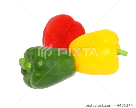 Three sweet peppers. Isolated Three sweet peppers. Isolated 4485344