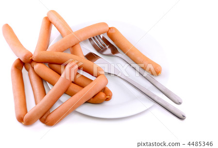 A fresh sausage on white. Isolated A fresh sausage on white. Isolated 4485346