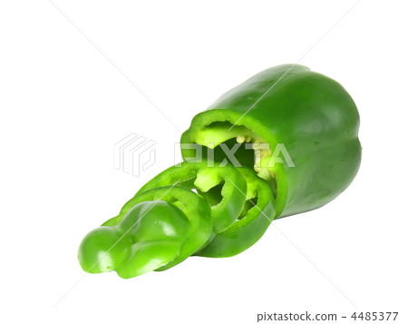 Cutting sweet pepper on white . Isolated Cutting sweet pepper on white . Isolated 4485377