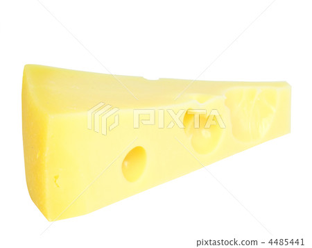 Piece of fresh cheese on white. Isolated 4485441