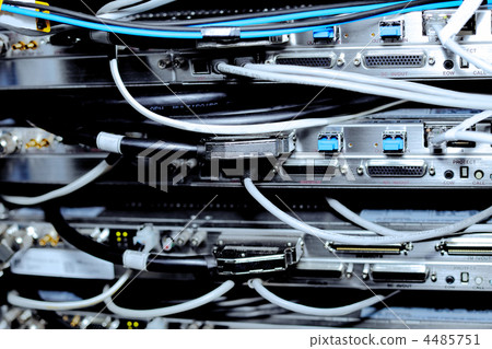 Telecommunication equipment in a datacenter. Telecommunication equipment in a datacenter. 4485751