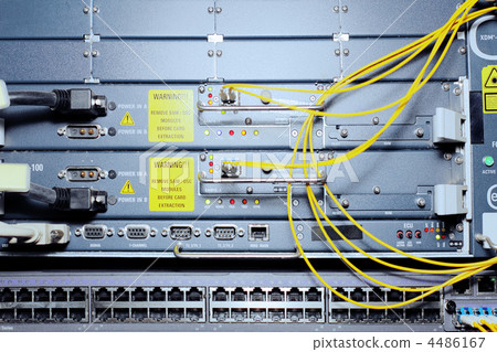 Telecommunication equipment in a datacenter. 4486167