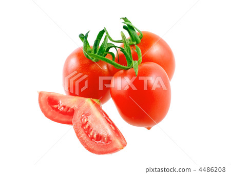 Lush cutting tomatoes . Isolated 4486208