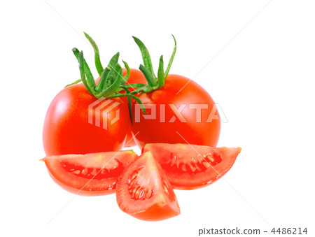 Lush cutting tomatoes . Isolated 4486214