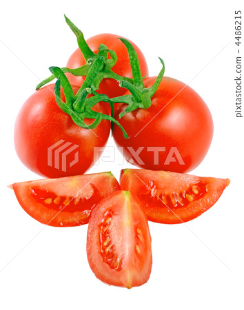 Lush cutting tomatoes . Isolated 4486215