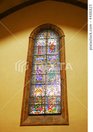 Stained-glass window in Catholic temple. Rome 4486825