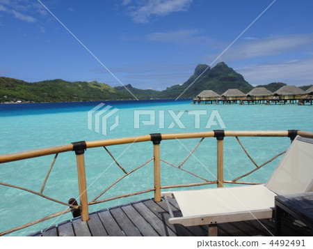 bungalow on the water, bora bora, tahiti 4492491