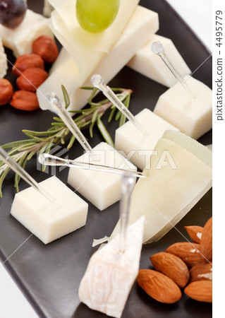 plate with different types cheese plate with different types cheese 4495779