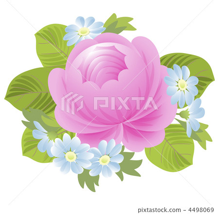 Meissen style pink rose blue daisy 4498069