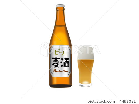 瓶啤酒和玻璃 4498081