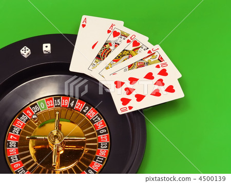 Royal flesh- playing cards on green broadcloth. Royal flesh- playing cards on green broadcloth. 4500139