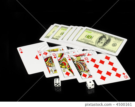 The dice and playing cards - "Royal Flesh". The dice and playing cards - "Royal Flesh". 4500161