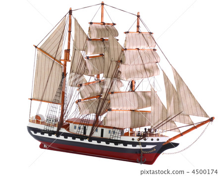 Model of sailing frigate. Isolated. Model of sailing frigate. Isolated. 4500174