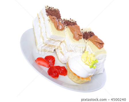 Sponge cakes, frozen strawberr . Isolated Sponge cakes, frozen strawberr . Isolated 4500240