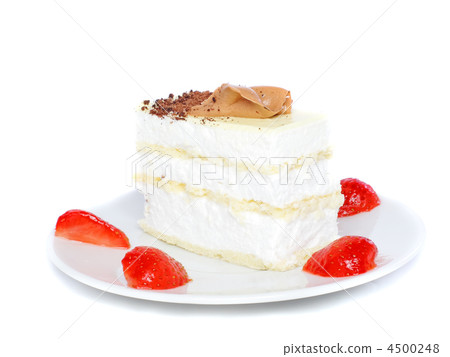 Sponge cakes, frozen strawberr . Isolated Sponge cakes, frozen strawberr . Isolated 4500248