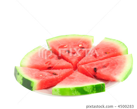 Slice of juicy watermelon. Isolated 4500283