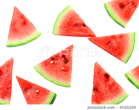 Slice of juicy watermelon. Isolated 4500289