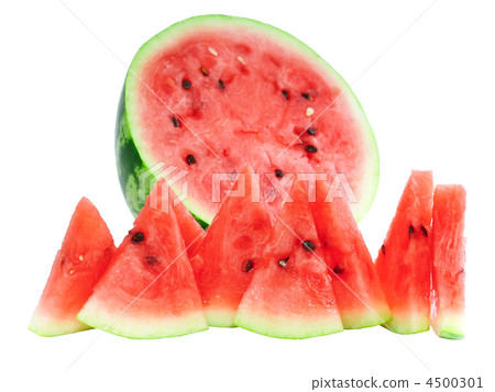 Half of watermelon with juicy slice, isolated. Half of watermelon with juicy slice, isolated. 4500301