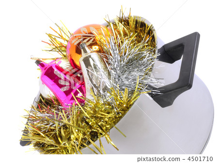 Funny Christmas,New Year-balls,tinsel in saucepan 4501710