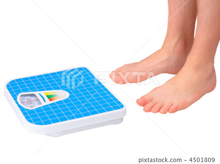 Man's legs ,which weighed on floor scale. Isolated Man's legs ,which weighed on floor scale. Isolated 4501809