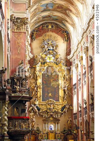 Majestic indoor view of Cathedral castle. Prague 4501946