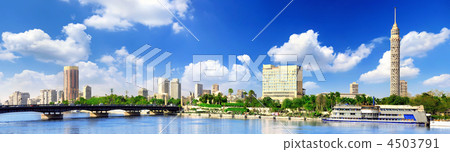 Panorama on Cairo, seafront of Nile River. Panorama on Cairo, seafront of Nile River. 4503791