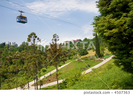 Funicular in tropical park Arboretum , Sochi city Funicular in tropical park Arboretum , Sochi city 4507363
