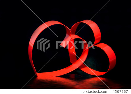 St. Valentine Day.Two hearts, on black background St. Valentine Day.Two hearts, on black background 4507367